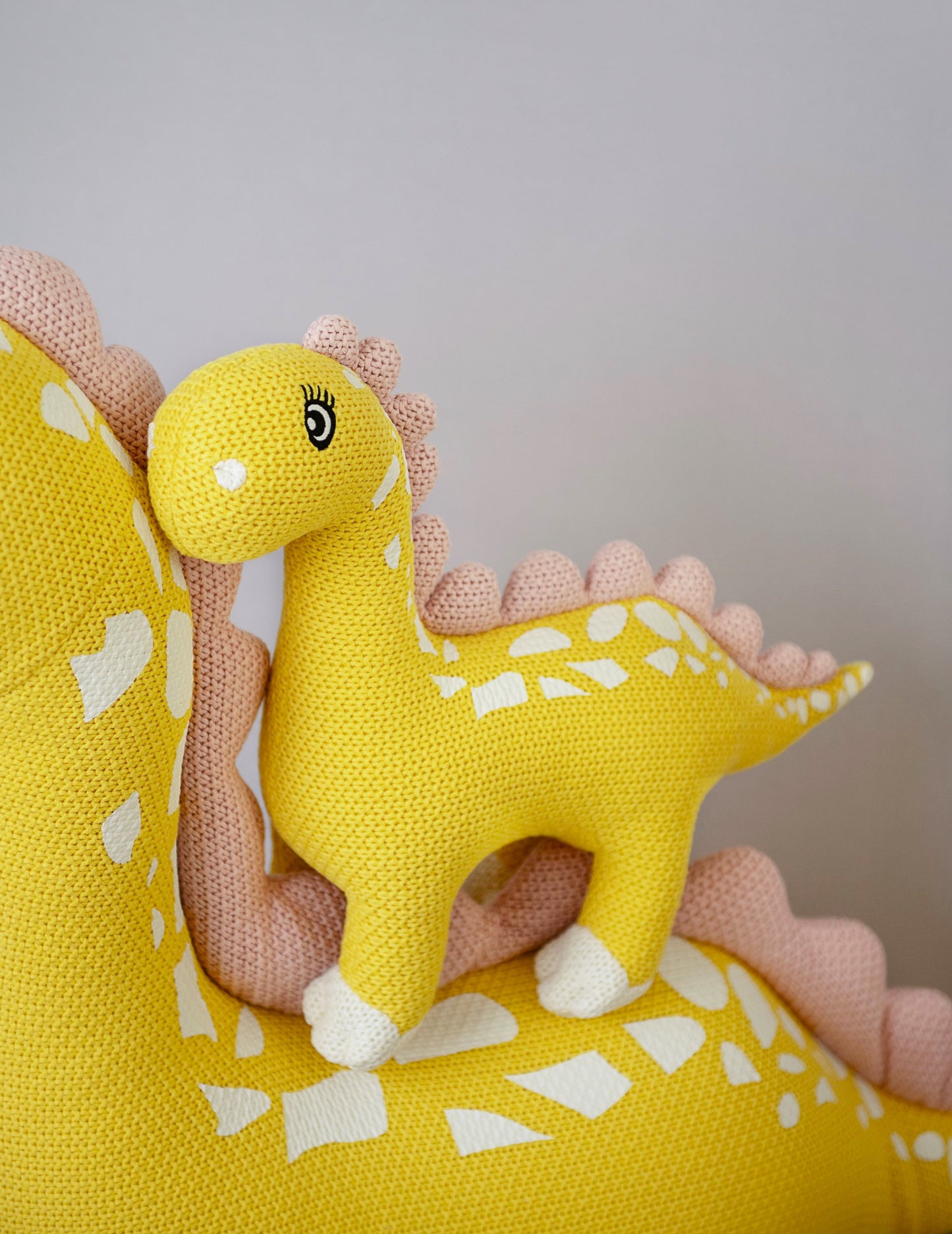 Yellow Mama & Baby Dino: Unique Crochet Collection