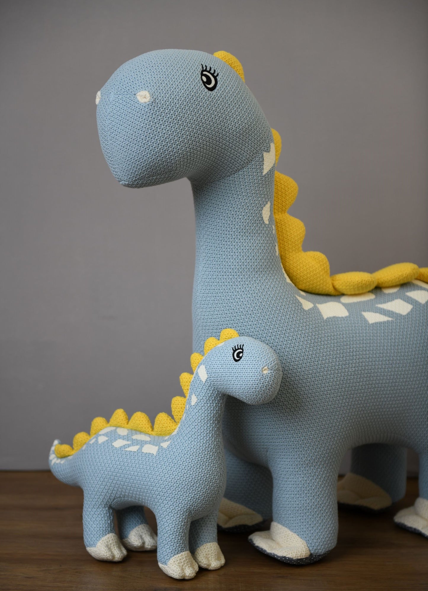 Blue Mama & Baby Dino: Unique Crochet Collection