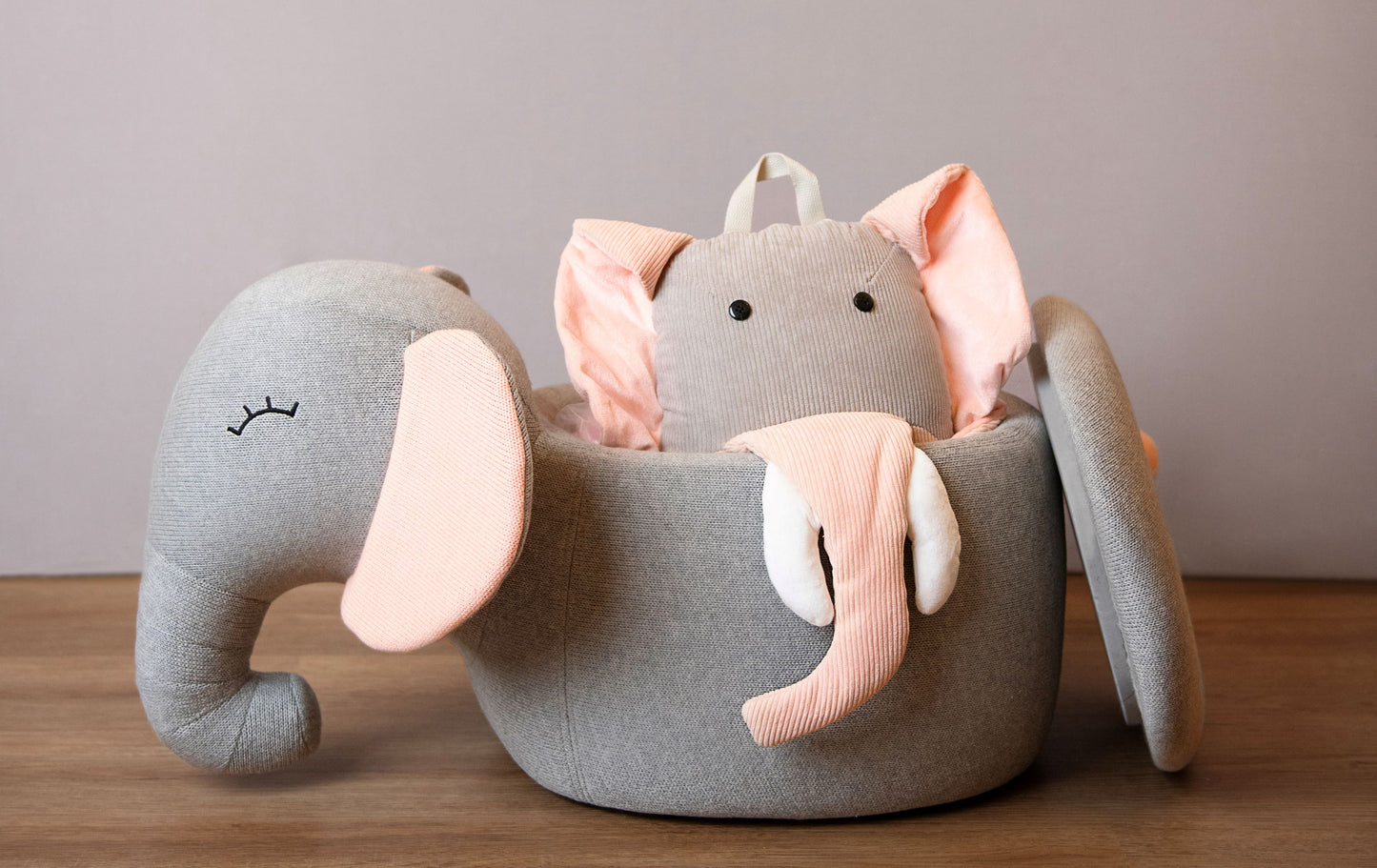 The Multifunctional Grey/Pink Moving Elephant!