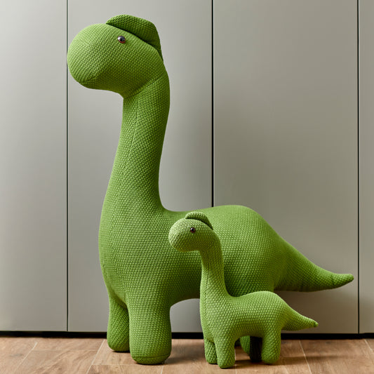Big & Little Green Minimalist  Dino Crochet